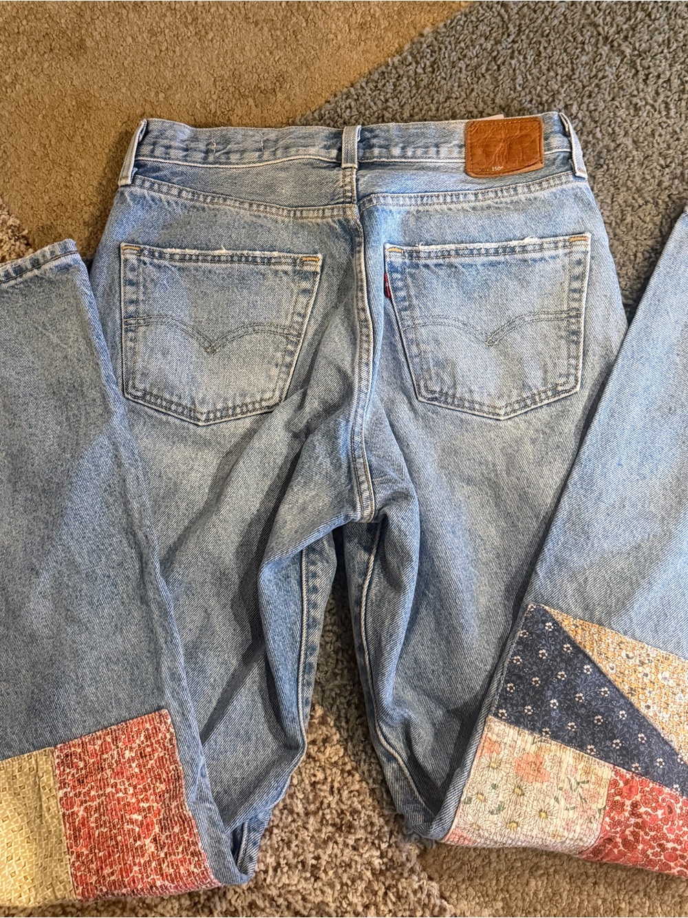 Levi's 501 150th Anniversary 90s Patchwork Jeans Road Tripping | Size 27 x 32 - Picture 6 of 12